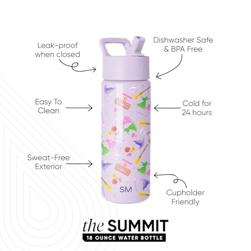 Image of Simple Modern Wicked Kids Water Bottle with Straw Lid | 18oz Insulated Stainless Steel Kids Tumbler & Spill Proof Toddler Cup for School, Girls, Boys | Summit | Wicked Friends