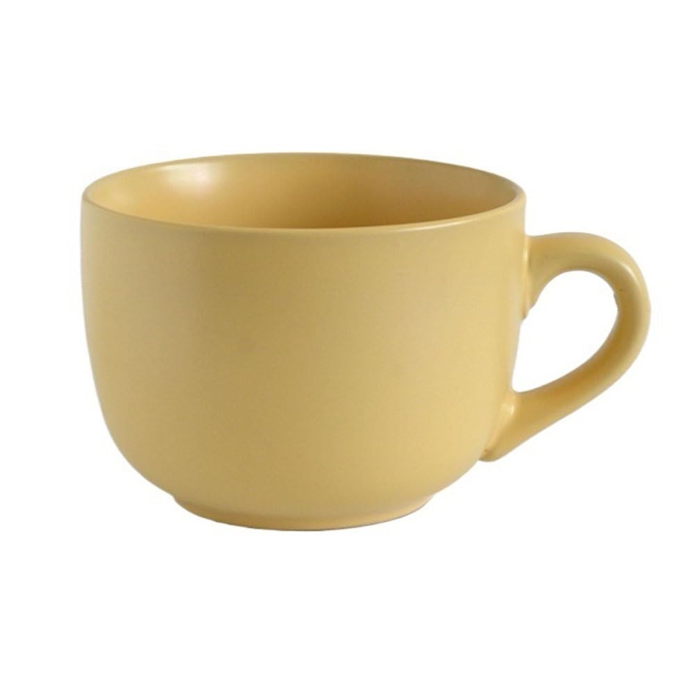 LIBANGRONG-888 Mugs Large Sized Solid Color Ceramic Breakfast Cup Mug Home & Office Coffee Milk Water Oats Yogurt Milk Tea Cup(Yellow)