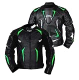 KYTBazar Men's Energy Biker Protector Leather Jacket|Motorcross Armor Padded Racing Gear Jacket, Black, Large