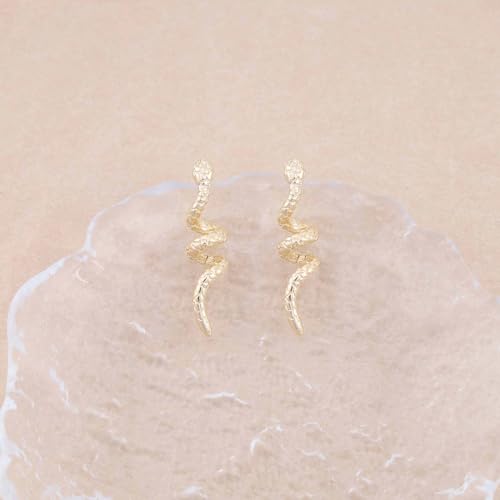 Gothic Snake Dangle Earrings Gold Swirl Snake Earrings Punk Snake Serpent Earrings Halloween Snake Stud Earrings Jewelry for Women and Girls4