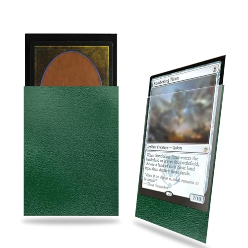 Green MTG Card Sleeves 200 Pack, Standard Card Sleeves Sturdy MTG Sleeves Matte Back Finish, Perfect Shuffling - Protect All Your Trading Cards Collectible Cards by Fabmaker, Never Tear