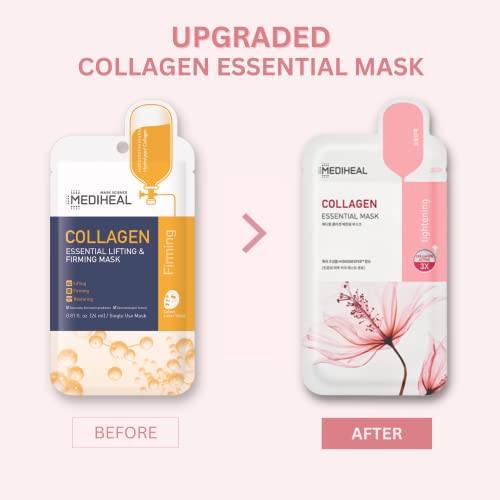 Mediheal Official Best Korean Sheet Mask - Collagen Essential Face Mask 10 Sheets Lifting And Firming For All Skin Types Value Sets #TOP1