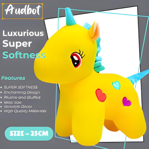 Image of Unicorn Soft Toy - 25cm (Yellow) | Plushies Aniamal Stuffed | Kids Toys for 2-5 Years Boys & Girls | Gift for Girlfriend