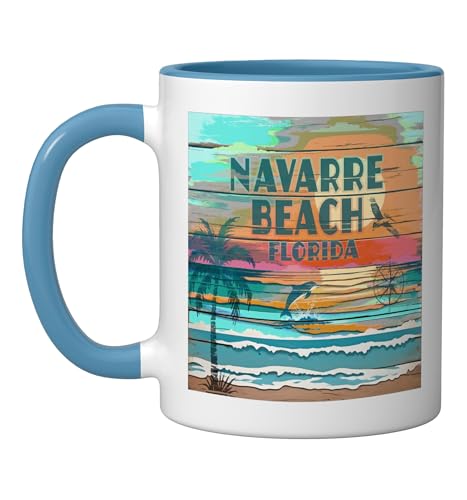 Taza Cerámica Azul/Blanca de 11 onzas miniatura 1
