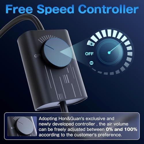 Image of Hon&Guan 6 Inch Inline Duct Fan with Upgrade Controller - 345 CFM Airflow with 19.2W Ultra-Low Power and Low Noise