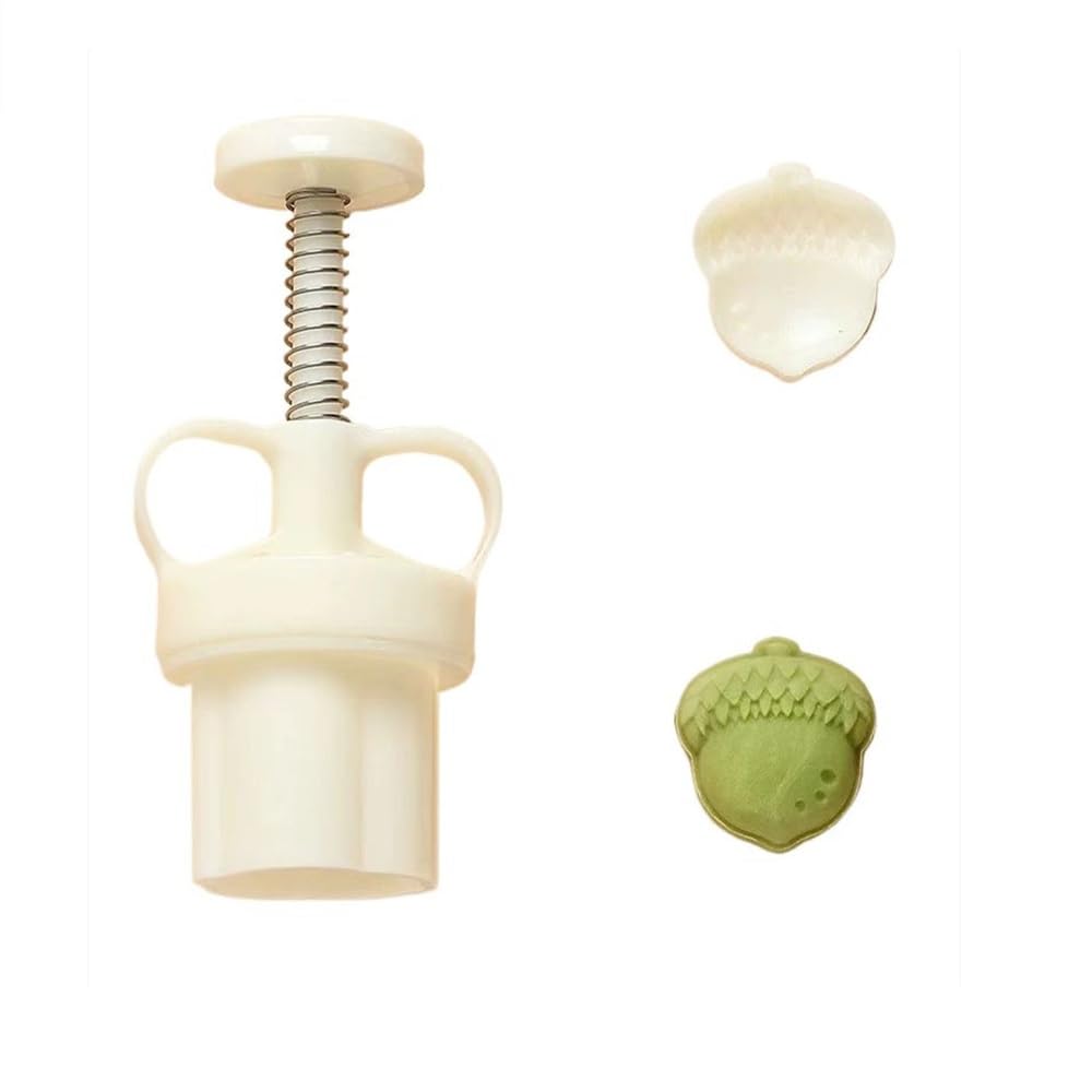 Mooncake Mold 20-25g- Acorn Cookie Stamps Plastic Hand Press Wreath Shape Kitchen Gadgets DIY Baking Pastry Tool (acorn mini)