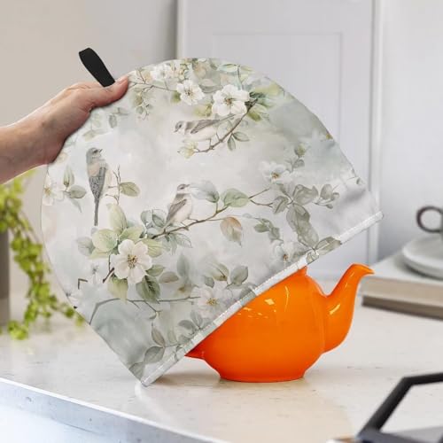 Image of Hudotybom Floral Hummingbird Tea Cozy for Teapot Insulated Large Teapot Cover to Keep Warm Tea Kettle Cover Machine Washable Coffee Pot Cloth Covers Kitchen Home Decorations
