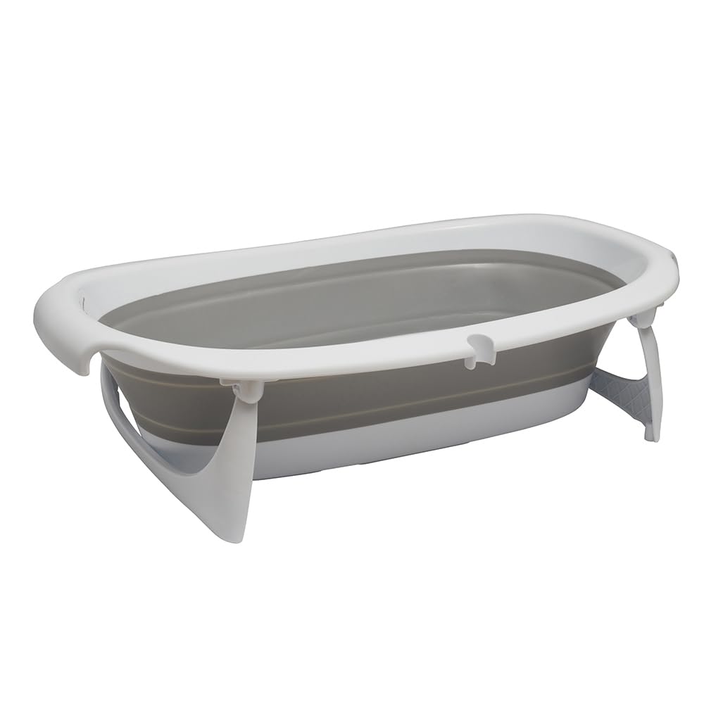 Vital Baby Hygiene Faltbare Babywanne mit wärmeempfindlichem Stöpsel – Kompaktes Klappdesign, stabile Feststellbeine, eingebauter Stöpsel warnt vor heißem Wasser, einfaches Ablassen, ideal für