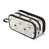 OWFKAY Estuche para tazas de café y cucharas para niños y niñas, gran capacidad con 3 compartimentos, estuche para lápices, suministros de vuelta a la escuela, organizador de papelería