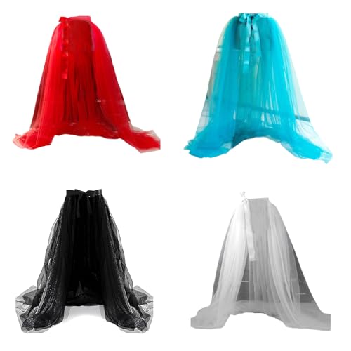 Women See Through Mesh Tulle Tutus Overlay Long Skirt Wedding Cocktail Prom Bandage Long Dress Detachable Overskirt3