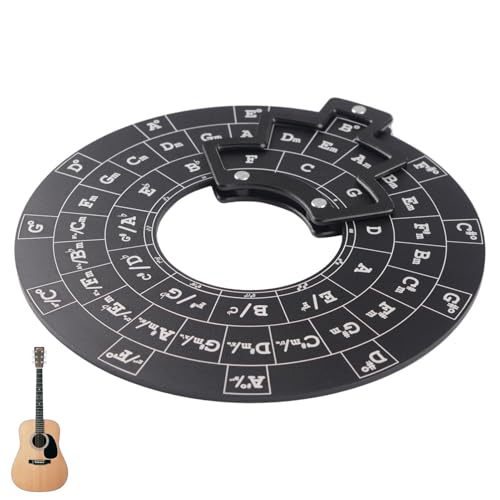 Of Fifths Wheel - ギター音楽理論ツール、ソングライティングツール|初心者向けギター学習補助、音楽教育ツール、子供&大人ソングライター、ノート、コード、キーシグネチャー(2x12x0.2cm)