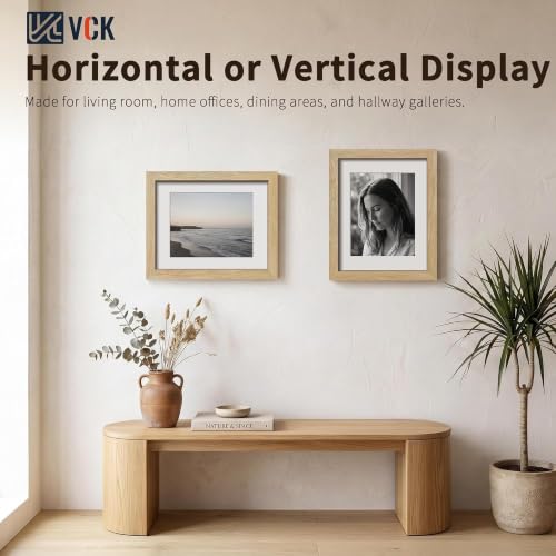 Image of VCK 11x14 Picture Frame 5 Pack, Natural Exclusive Wood, HD Glass, for Print