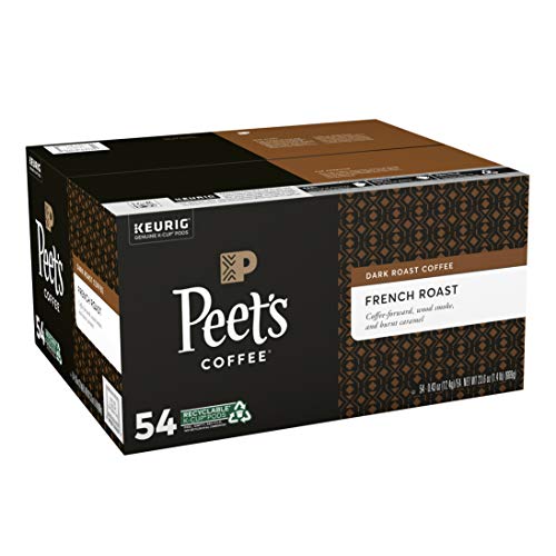 Peet's Coffee French Roast, Dark Roast, 54 Count Single Serve K-Cup Coffee Pods for Keurig Coffee Maker
