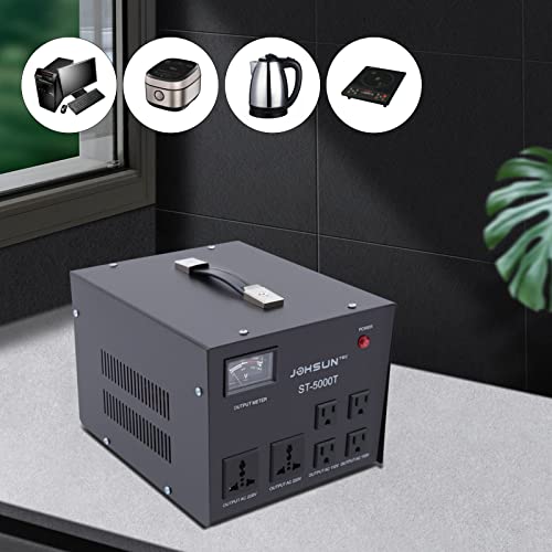 5000 Watt Voltage Transformer Converter 5KW Step Up/Down Transformer Regulator/Stabilizer 120V-220V 220V-110V Voltage with Builtin Regulator for Air Conditioners Refrigerators Washing Machines4