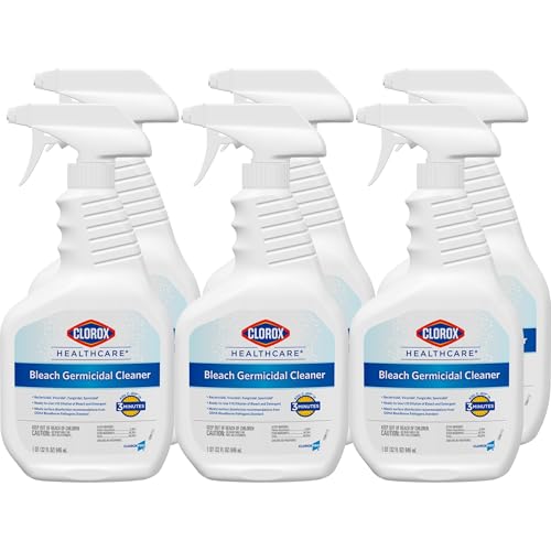 Clorox Healthcare Bleach Germicidal Cleaner Spray, 32 Fluid Ounces, Pack of 6 (Package May Vary)