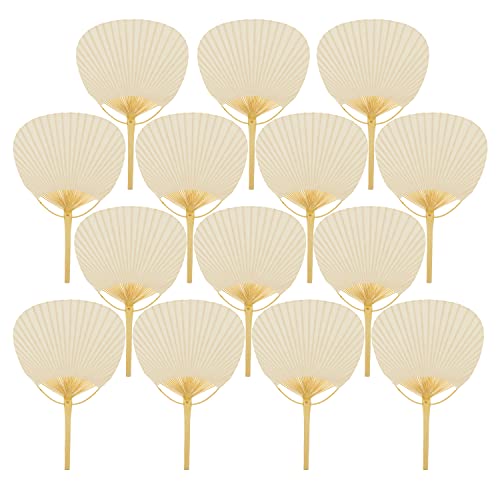 Lote 20 Pai pais de bambú marfil - Pai pais para bodas y fiestas de verano - Pai pais de bambú y papel resitente - Detalles para invitados en bodas comuniones, bautizos y fiestas. … (MARFIL)