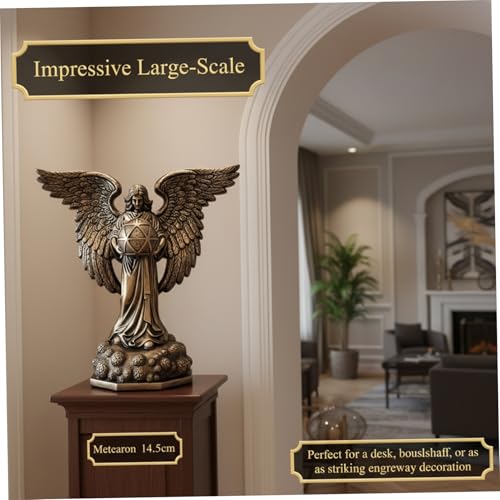 Statue géométrie sacrée avec cube en résine de bronze petite