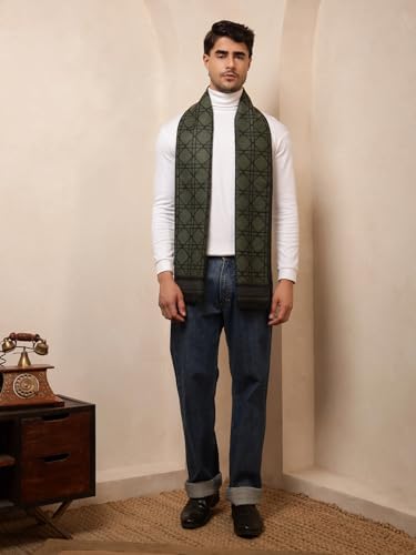 Image of Ravaiyaa - Attitude is everything Men's Reversible Stripe Pattern Winter Wool Scarf, Muffler 72 inchx12 inch Inch
