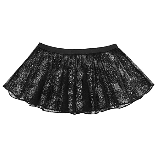 ABAFIP Sissy Skirts for Men Crossdressing Lingerie Sheer Lace Floral Flared Pleated Micro Mini Skirt Nightwear2