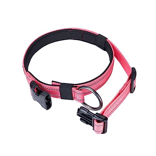 EXCELLENT ELITE SPANKER Reflective Dog Collar Classic Soft Padded Breathable Nylon Adjustable Pet Collar with Quick Release Buckle for Boy Girl Male Female Puppies Small Medium Large Dogs(L-PIK) - Image 3