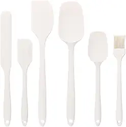 Conjunto de espátulas de silicone resistente ao calor, espátula de borracha de grau alimentício - 6 peças - bege