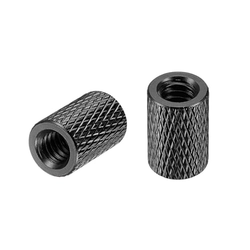 Toolparts And Accessories 1/4x10mmx15mm Aluminum Alloy Diamond Knurl Knurled Camera Tripod Black 2pcs (#CN#130824-02108)
