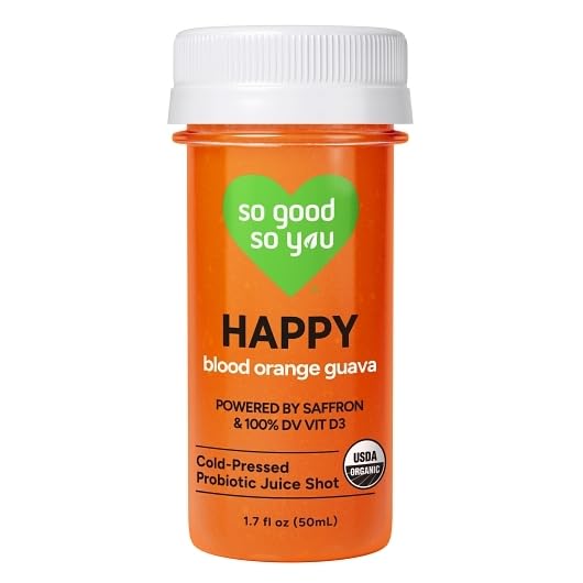 So Good So You Organic Happy Shot, Blood Orange Guava, Cold-Pressed, Non GMO, Kosher, 1.7 Fluid...