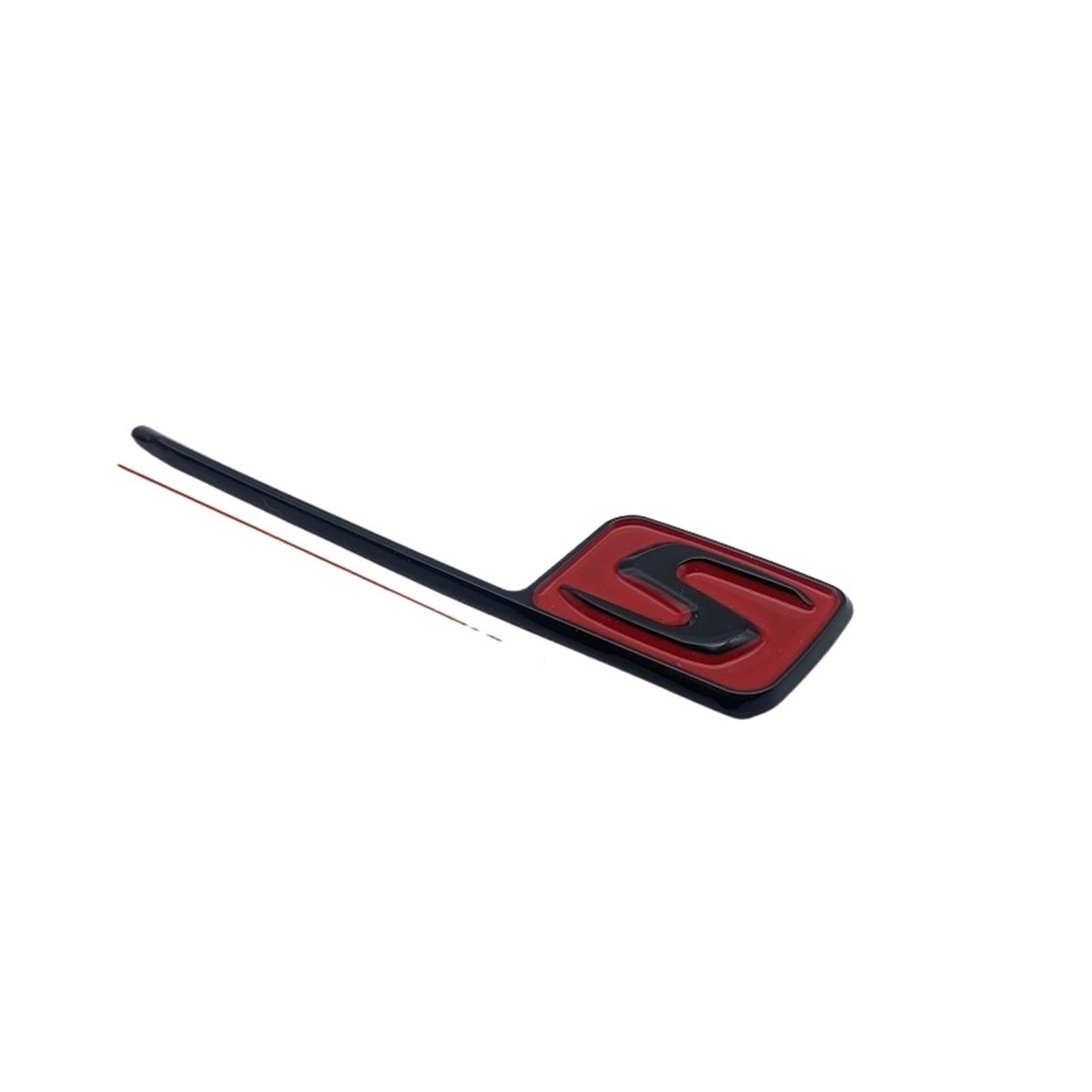 Emblema de Insignia ABS S for Maletero de Coche, Pegatinas aptas for Mercedes Benz AMG S AMG E63S C63S GLC63S GLE63S GLS63S GTS GT43S GTR GT53 GT50 CLA45S(Glossyblack Red Smal)