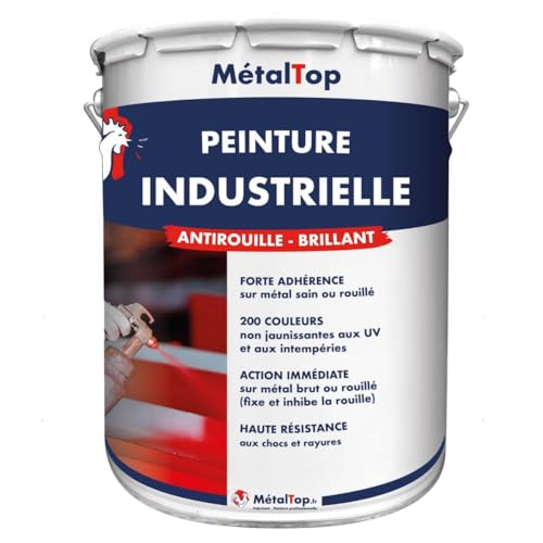 Metaltop - Peinture Industrielle - Rouge feu - RAL 3000-1 L - Protection performante pour structures métalliques, engin agricole, btp