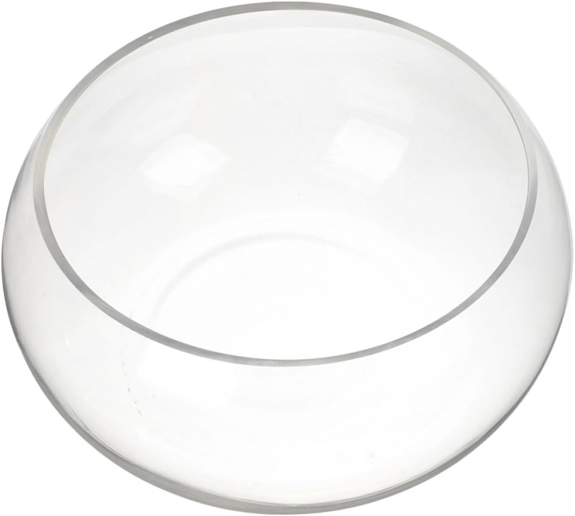 Glass Fish Bowl for Hydroponic Plants and Small Fish, Spherical Glass Planter Suitable for Office and Living Room Decor