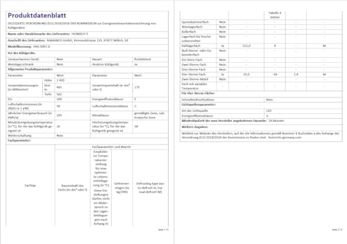 Heinrichs Kühlgefrierkombination 175 Liter