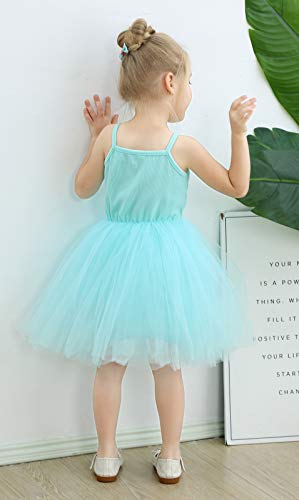 Image of GSVIBK Baby Girls Tutu Dress Sleeveless Toddler Cotton Tulle Skirt Princess Party Prom Dresses