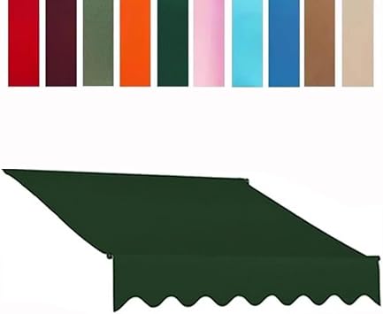 Manual Retractable Awning Replacement Fabric 6.5ft 8ft 10ft 12ft Sun Shade Awning Cover Fabric Only Sunshade Shelter CanvasGreen,20x10ft/600x300cm