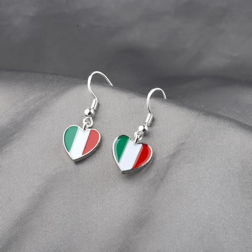 CENWA Italy Flag Charm Earring - National Flag Gift Italy Jewelry3