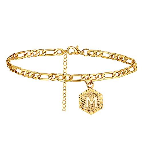 Blugy Delicate Female Foot Chain 26 Letters Single Layer Hexagons Anklet Jewelry Anklet 26 Initial Anklet Bracelets For Women Letters Anklet 1Pc #TOP1