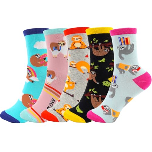 MorLuks Calcetines Mujer Divertidos, 5 Pares Calcetines Mono, Calcetines Mujer Invierno, Calcetines Termicos Graciosos para Navidad Año Nuevo San Valentín Cumpleaños Regalo