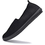  Vain Secrets Damen Sommer Slipper Ballerina sportliche Espadrilles Sneaker Freizeit Schuhe in 5 Farben (Schwarz, Numeric_37)