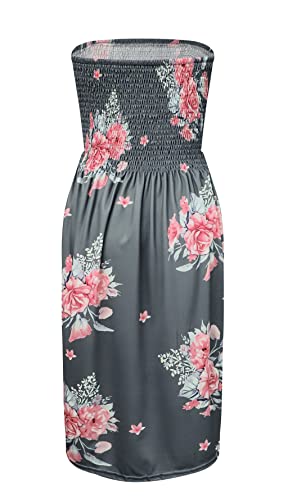 Image of Zyyfly Womens Summer Beach Dresses Strapless Cover Ups Dress Tube Top Sundresses