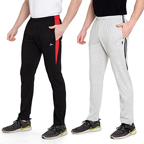 Image of Zeffit Solid Cotton Track Pants /Lower Sport Wear for Men & Boys | Stylish Regular Fit Track Pants for Gym /Running /Workout /Jogging /Sports (Pack of 2)