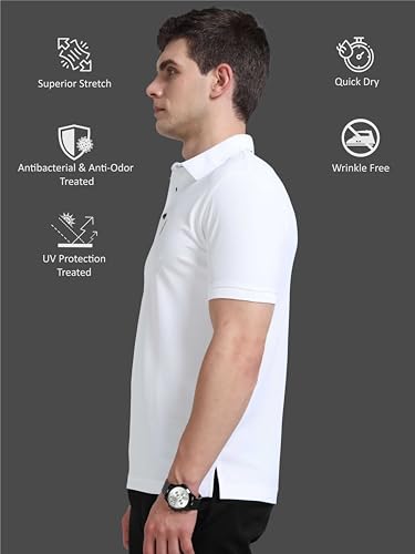 Image of STELLERS Men's Premium Regular Fit Polo T-Shirt's |Feather Touch Feel | Odour Resistant| Anti-Static| Wrinkle Free | Quick Dry | Stretchable | Lightweight | Sweat-Proof