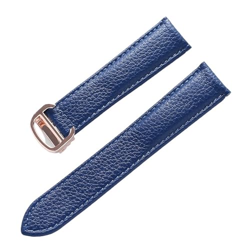 Bracelet de montre en cuir Litchi souple pour Cartier London Blue