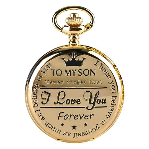 to My Son Gold Pocket Watch, Birthday Pocket Watch, Graduation Pocket Watch, Father Son Pocket Watch, Son Pocket Watch, Engraved Pocket Watch Cover
