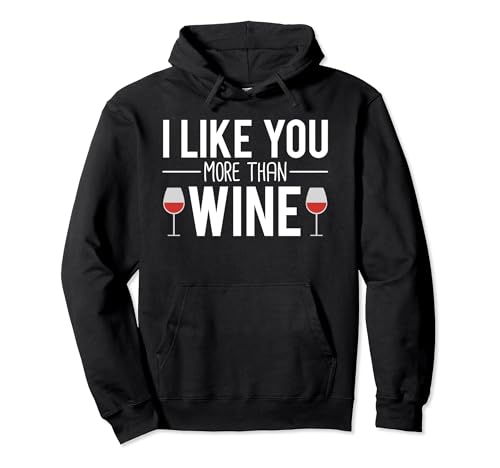 Wine Lover Joke I Like You More Than Wine Sudadera con Capucha