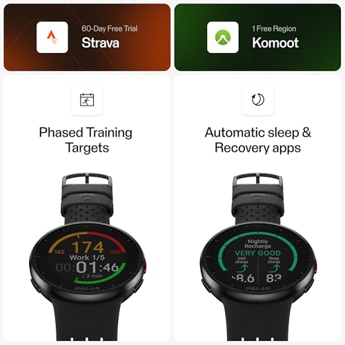 POLAR Pacer Pro Advanced Ultra-Light GPS Fitness Tracker Smartwatch for Runners with Training Program & Recovery Tools; S-L, for Men or Women, Grey-Black