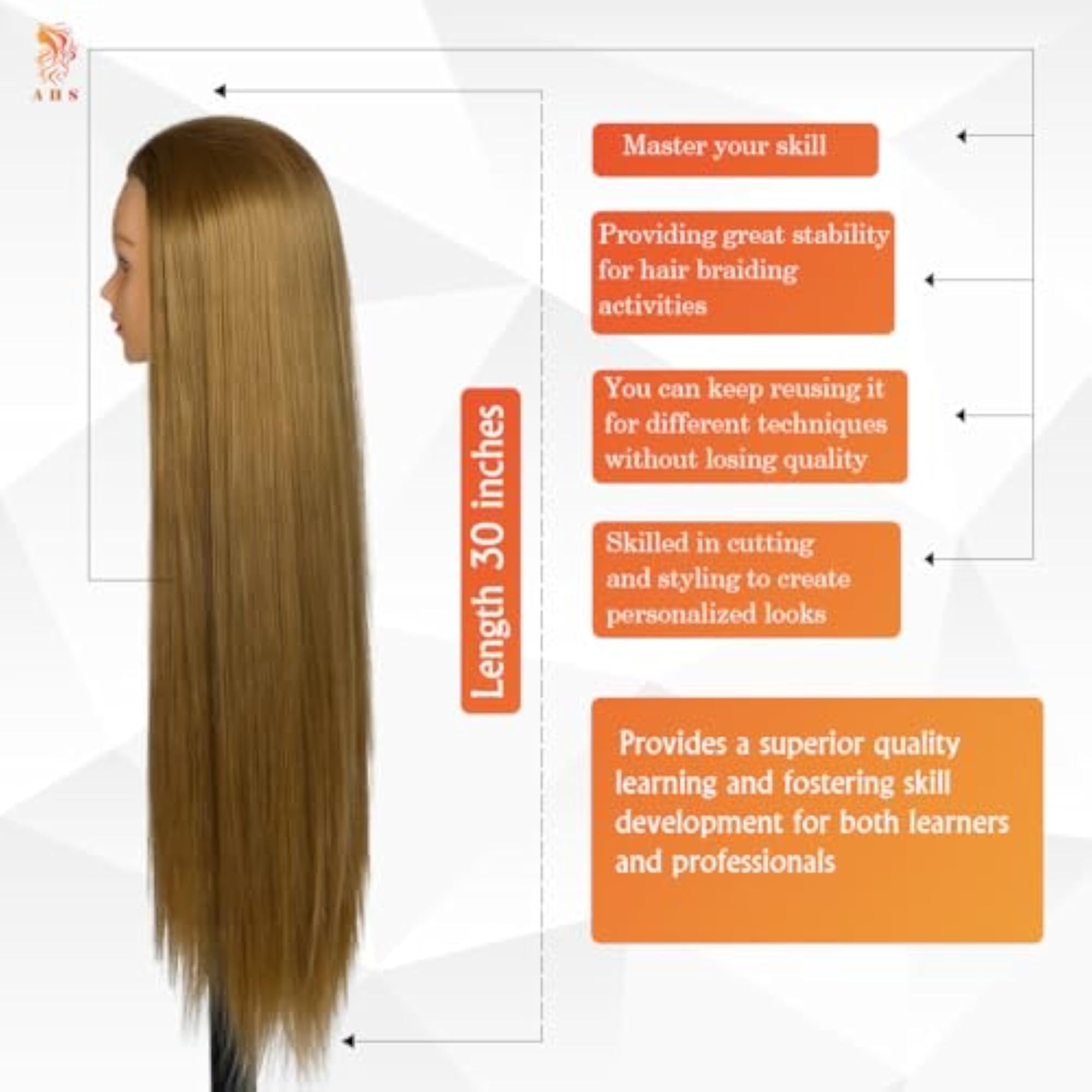 Hair Cutting Practice Dummy Head, Cosmetology Training Mannequin