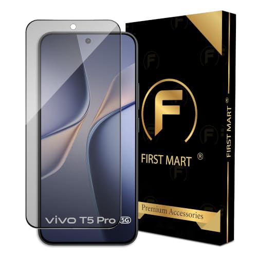 Image of FIRST MART Military-Grade Matte Tempered Glass for Vivo T5 Pro - 9H Screen Protector, Anti-Glare Protection, Scratch-Resistant, Bubble-Free (1 Pack)