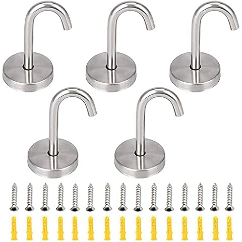 Bestevery 5 Pcs Gancho de Techo Acero Inoxidable Cover