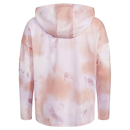 adidas Girls' Long Sleeve Printed Curve Hem Hooded Tee2