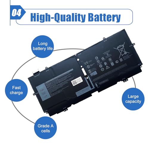 Image of 51Wh 52TWH Laptop Battery Replacement for Dell XPS 13 7390 2-in-1 Series Notebook P103G P103G001 P103G002 MM6M8 XX3T7 0MM6M8 0XX3T7 6375mAh 7.6V 4-Cell
