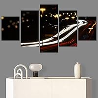 SIGNWIN 5 Panel Canvas Wall Art Light Exposure for Home Decorations Ready to Hang - 60